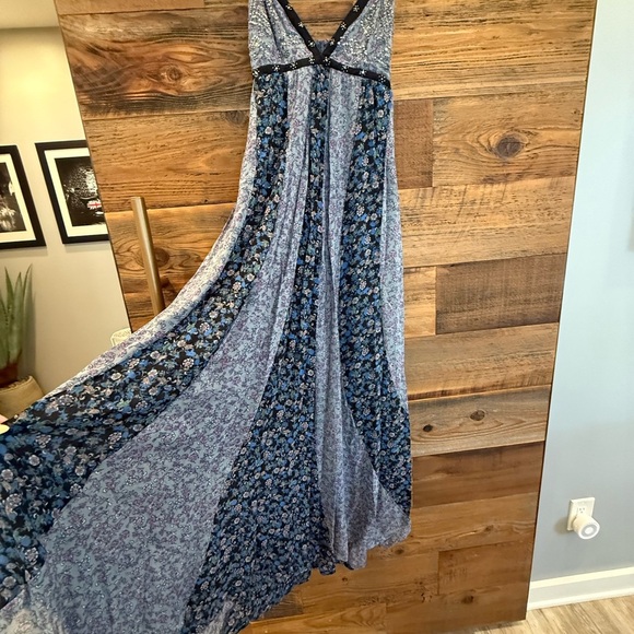 Free People Forever Time Backless Blue Floral Maxi Dress NWT - Picture 5 of 12
